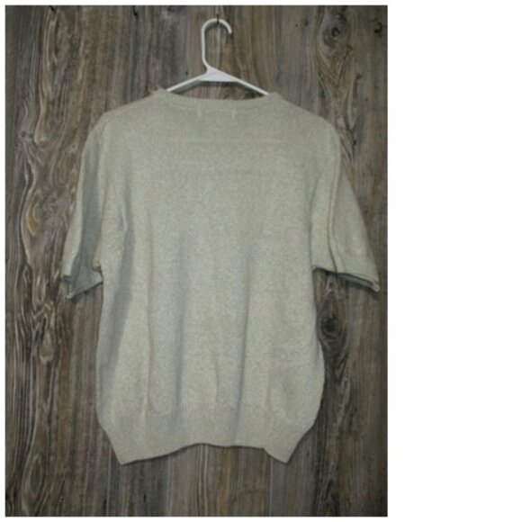 Womans Alfred Dunner Beige Short Sleeve Sweater Floral Sz Large fall fairy boho - Picture 13 of 13